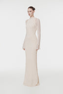 L'ALLÉE • Textured 3D Feather Long Dress