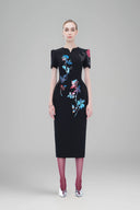 Reflections - Black Pegged Midi Dress for women, from Tiny Ink, The Viet Concept 