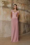 L' SCARLETT • Pink Crystal-Beaded Short-Sleeve Maxi Dress