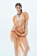 LA VIERGE • Tonantzin Sparkling Draped Maxi Dress