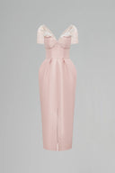 Pink Pastel Marquessa Pencil Maxi Dress for women, from Calista, The Viet Concept 