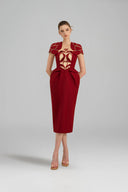 ROSEE de MATIN • Red Rose Pencil Dress