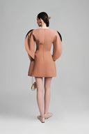 Mocha Mousse Calla Sleeves Dress for women, from Lecia, the Viet Concept  