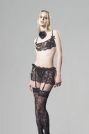 Bloom Set With Bra, Choker, Attached Stocks, Bottom, Thigh-High Stockings for women, from SEXY M, The Viet Concept