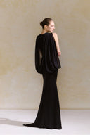 Calla Metallic Mermaid Jersey Gown with Extended Train for women, from ARTI, The Viet Concept 