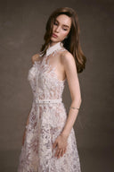 KEIRA TONG • Daphne Sheer Lace Sleeveless Collared Shirt Dress