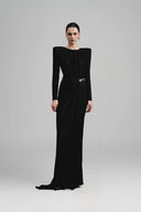 Toolie Sheath Square Shoulder Silk Spandex Floor Length Dress for women, from Ha Thanh Viet, The Viet Concept 