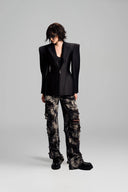 Wide Padded Shoulder Bodyfit Blazer for women, from GVLUX, The Viet Concept 