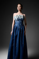 GVLUX • Étoile Wave Enzyme Denim Flared Gown