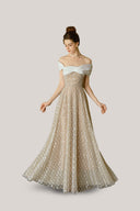 CALISTA • Nally A-line Asymmetric Neck Tulle Floor Length Dress
