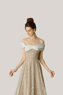 CALISTA • Nally A-line Asymmetric Neck Tulle Floor Length Dress
