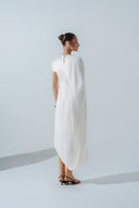 HOBB • Draped Silk Midi Dress
