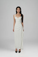 White Lumière Bodycon Maxi Dress for women, from Guyehi Studio, The Viet Concept 