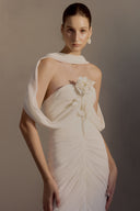 HA THANH VIET • Sedley Linen Blend Draped Maxi Dress