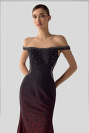 Elite Ombre Leopard Crystal-Embellished Maxi Dress for women, from DANG PHONG DESIGNER, The Viet Concept