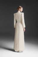 Soreya Plunging Notch Lapel Velvet Jacquard Trench Coat for women, from MAISON DES COPAINS, The Viet Concept 