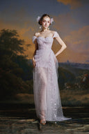 MADDY HATES ROSE • Arabella Lace Draped Floor-Length Convertible Gown