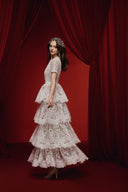 Rella Floral Lace Silk Midi Dress for women, from JOSEPHINE, The Viet Concept