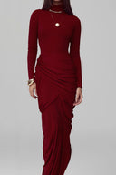 Red Thalora Long Sleeves  Maxi Dress for woman, from POEM, The Viet Concept
