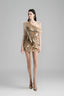 Bronze Khaki Asymmetrical One-Shoulder Mini Dress for women, from Must Have, The Viet Concept 