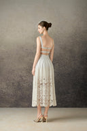 ROSEE de MATIN • Embroidery White Midi Dress