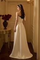 Emerald Velvet Bustier Column Gown With Draped Shoulder for women, from IHF ATELIER, The Viet Concept 