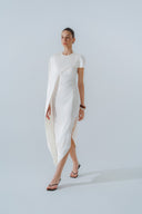 HOBB • Draped Silk Midi Dress