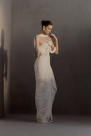 HA THANH VIET • Sedley Linen Blend Draped Maxi Dress