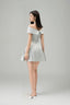Flora A-line Open Shoulder Brocade Mini Dress for women, from Lam Khue, the Viet Concept 