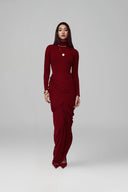 Red Thalora Long Sleeves  Maxi Dress for woman, from POEM, The Viet Concept