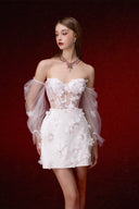Orchid Embellished Corset Mini Dress for women, from JOSEPHINE, The Viet Concept 
