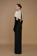 IHF ATELIER • Black Crystal Round Neck Column Gown
