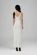 White Lumière Bodycon Maxi Dress for women, from Guyehi Studio, The Viet Concept 