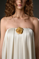 Ivory Aurelia Satin Silk Bustier A-Line Gown for women, from IHF STUDIO, The Viet Concept
