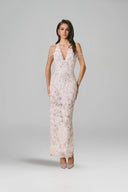 Celeste Crystal Web Embellished Lace Evening Gown for women, from VONTIER DE MONTIER, The Viet Concept