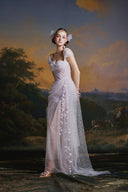 MADDY HATES ROSE • Arabella Lace Draped Floor-Length Convertible Gown