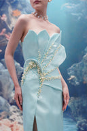 Sirena Crystal Pearl Water Silk Taffeta Evening Gown for women, from 21SIX, The Viet Concept