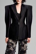 Wide Padded Shoulder Bodyfit Blazer for women, from GVLUX, The Viet Concept 