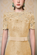 Beige French Lace Crystal Mermaid Evening Gown for women, from IHF ATELIER, The Viet Concept