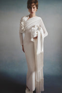 Élise Draped Veil Off-Shoulder Maxi Dress for women, from HA THANH VIET, The Viet Concept 