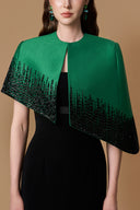 Dark Green & Black Bustier Column Gown With Crystal Cape for women, from IHF ATELIER, The Viet Concept 