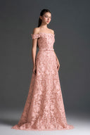 IHF STUDIO • Roselle Floral Lace Off-Shoulder A-Line Gown