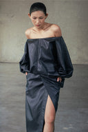 Hac Vi Asymmetric Sculptural Black Dress for women, from DAS LA VIE, The Viet Concept 