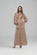 Jadeline Lace Silk Maxi Dress for women, from JOSEPHINE, The Viet Concept 