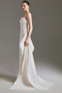 Dual Flow Asymmetric Off-Shoulder Convertible Sheath Gown for women, from LINH DOAN, The Viet Concept