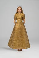 21SIX • Farah Metallic Tulle Crystal-Embellished Strapless Gown