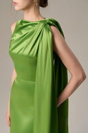 Satin Silk Asymmetric Pleated Tie Gown for women, from IHF ATELIER, The Viet Concept