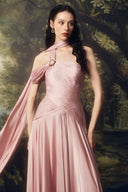 LINH PHUNG • Lysora Silk Satin Draped Evening Gown