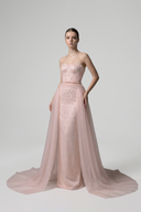 Valérie Pearl Silk Cat-Ear Bustier Couture Gown with Tulle Wings for women, from 21SIX, The Viet Concept