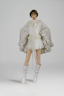 Monarch Cape Ruffle Mini Dress for women, from WHITE PLAN, The Viet Concept
